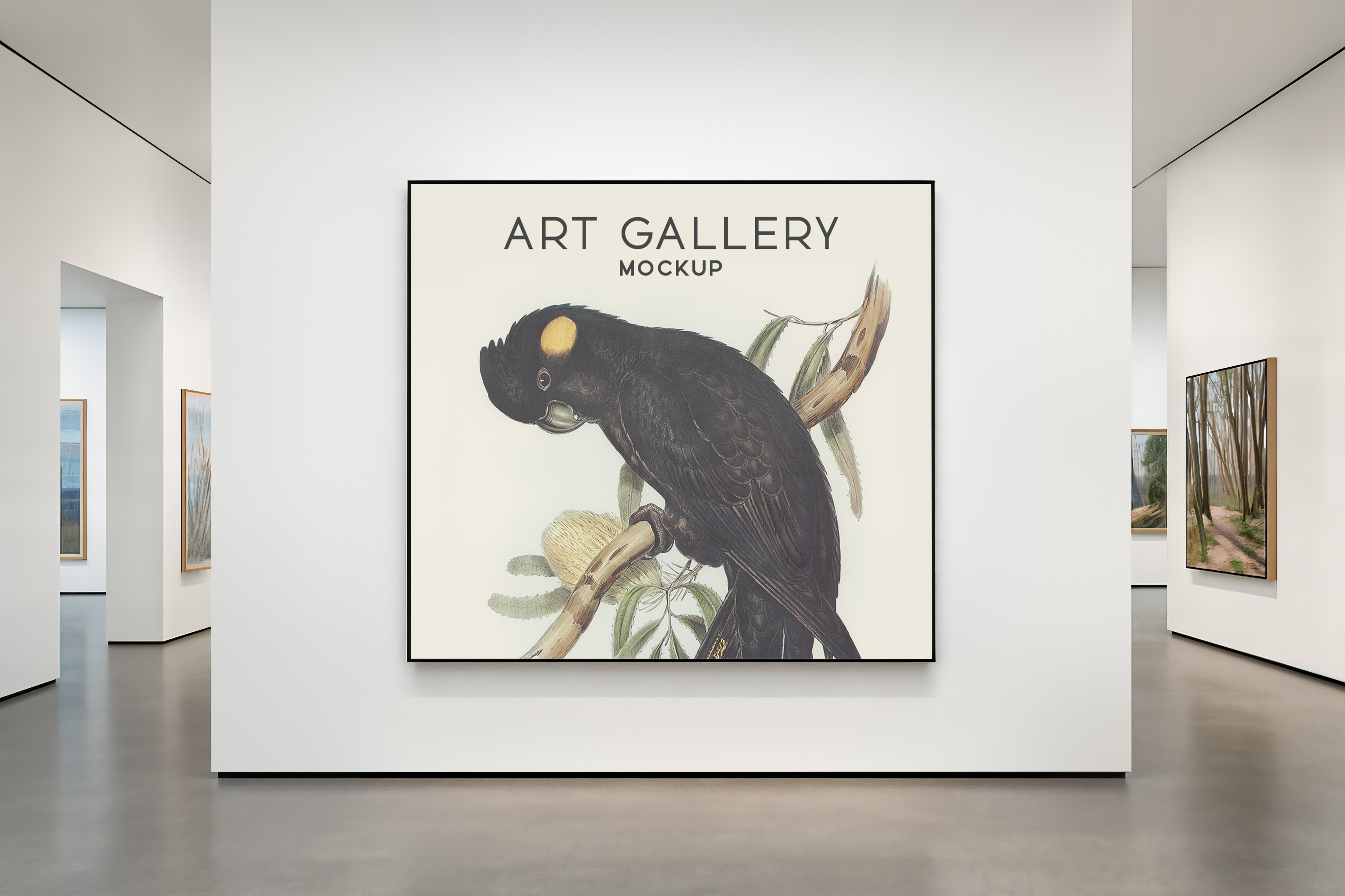 Mockup Galeria de Arte PSD Editável