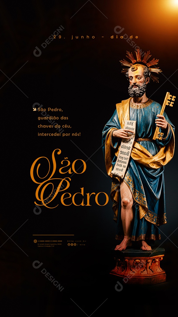 Story Dia de São Pedro 29 De Junho Social Media PSD Editável