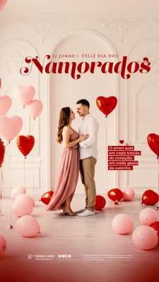 Story Feliz Dia dos Namorados 12 de junho Social Media PSD Editável