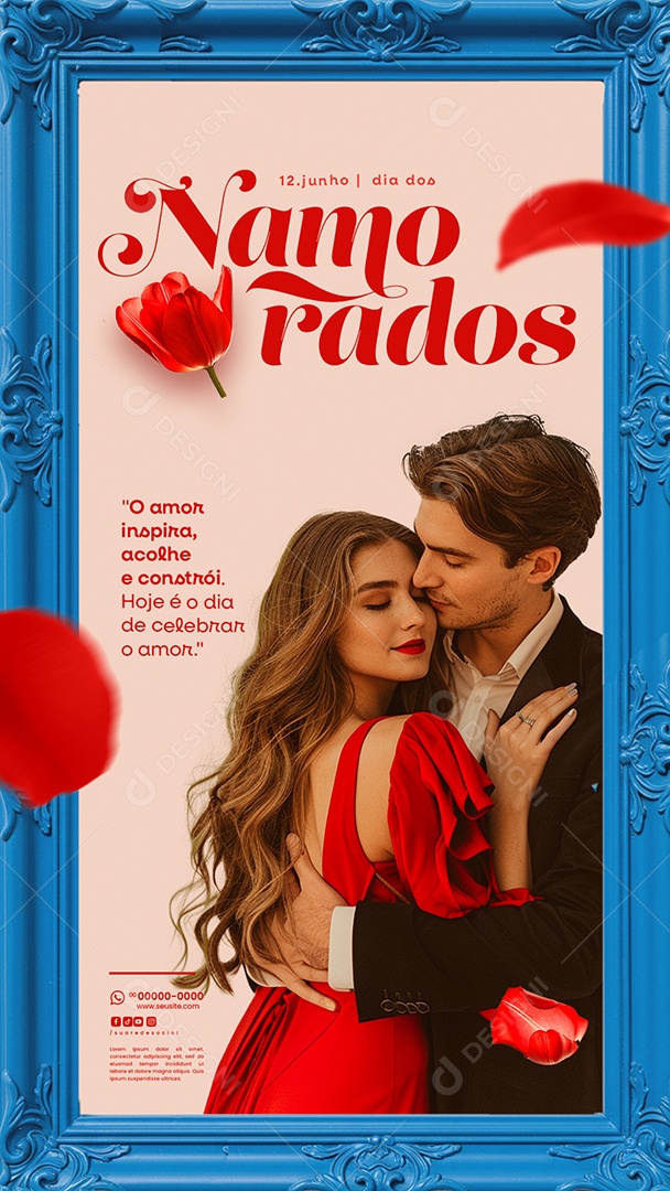 Story Feliz Dia dos Namorados 12 de junho Social Media PSD Editável