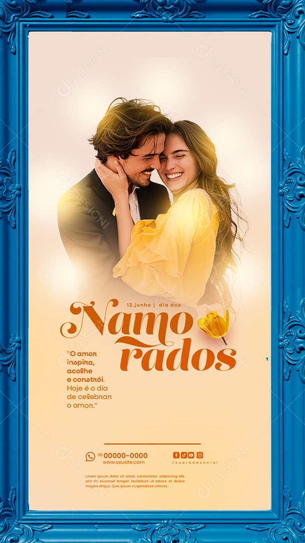 Story Feliz Dia dos Namorados 12 de junho Social Media PSD Editável