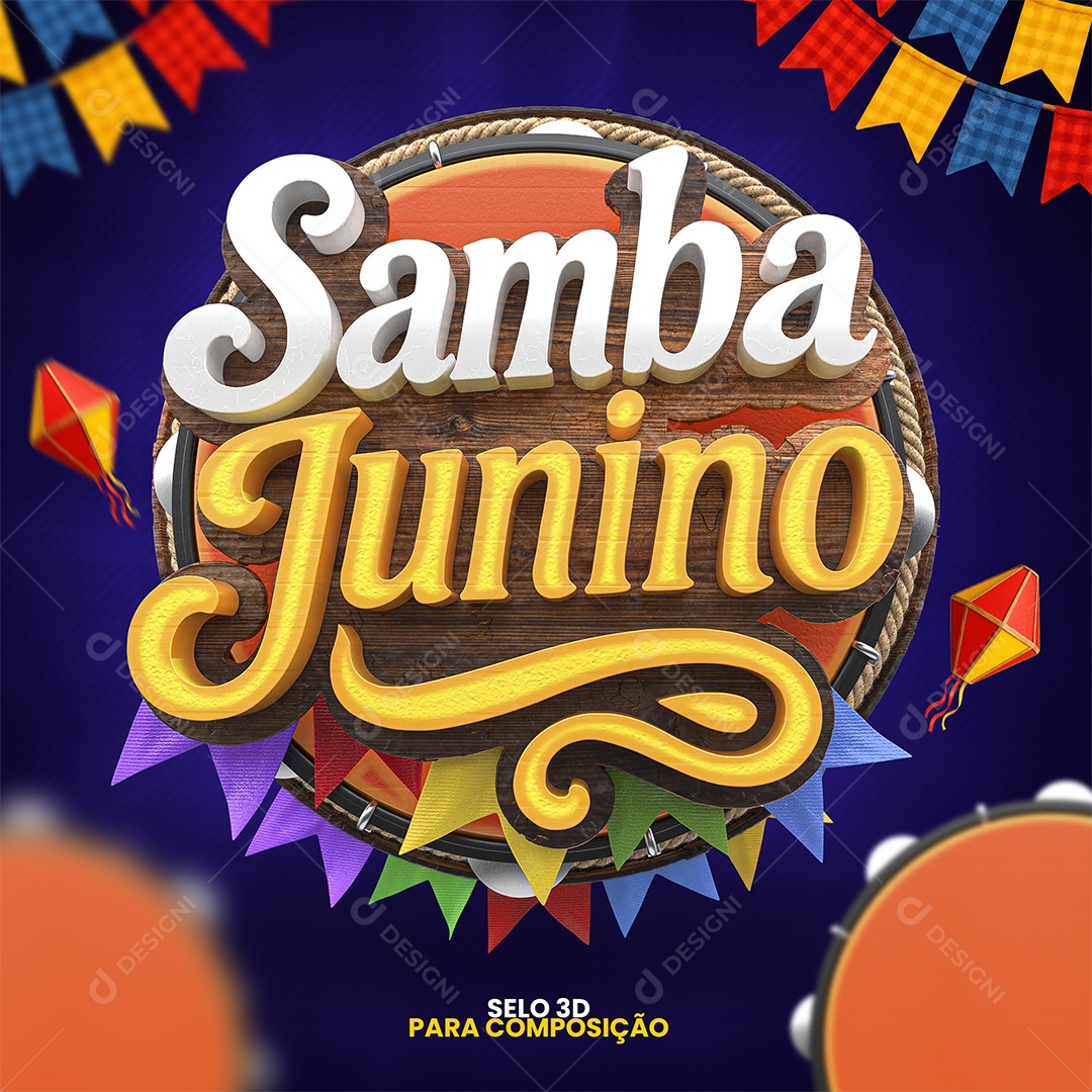 Samba Junino 3D  para Composição PSD