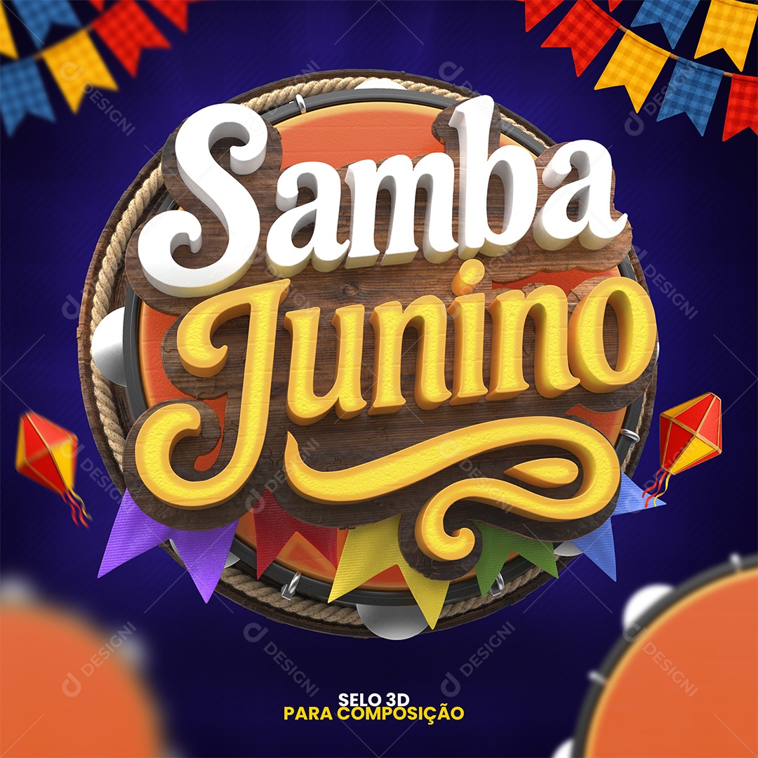 Samba Junino 3D  para Composição PSD
