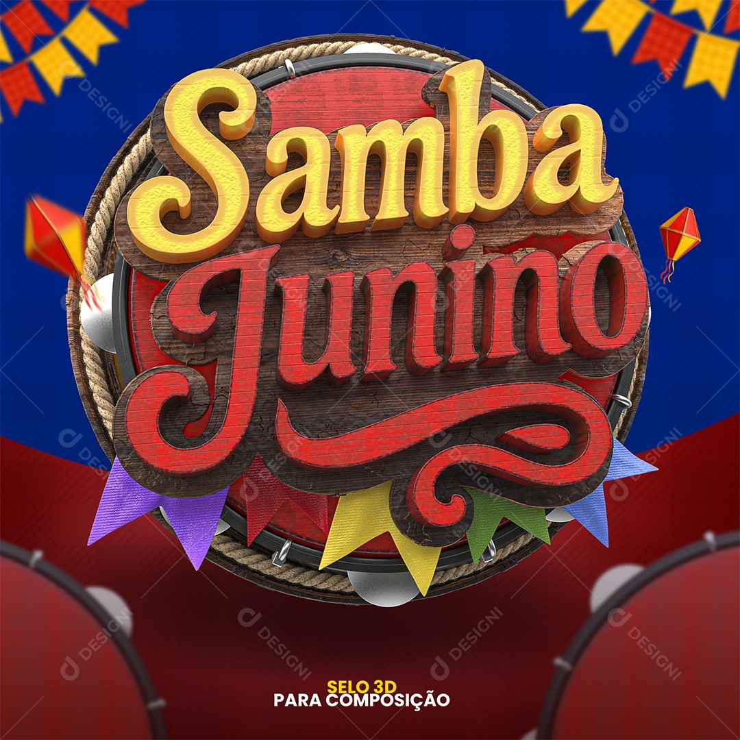 Samba Junino 3D  para Composição PSD
