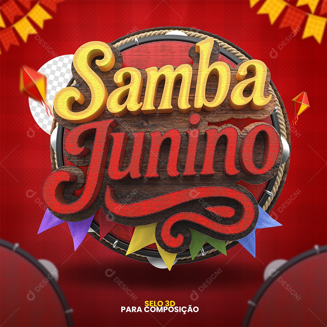 Samba Junino 3D  para Composição PSD