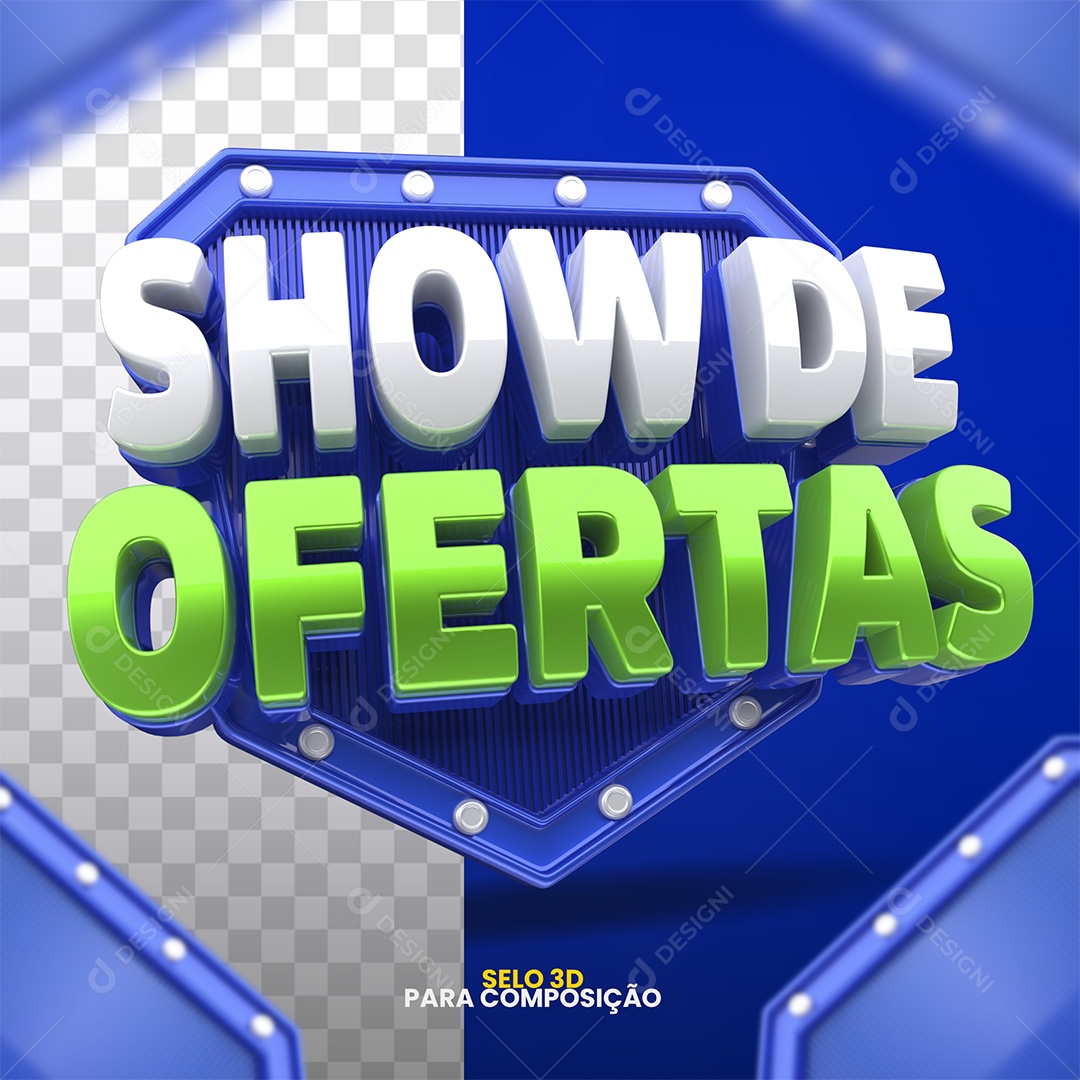 Show de Ofertas Selo 3D para Composição PSD