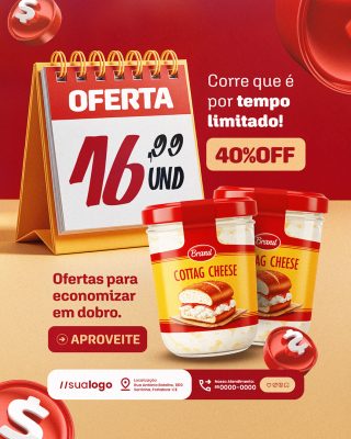 Ofertas Supermercado Ofertas para Economizar Social Media PSD Editável