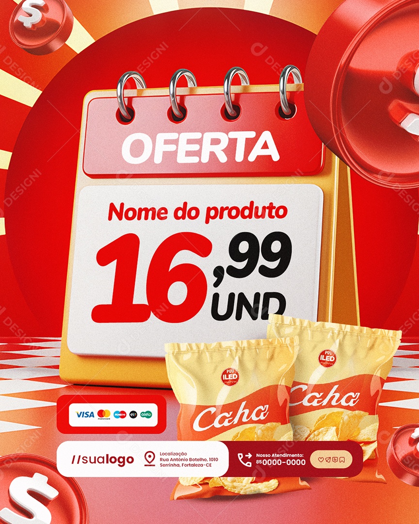 Ofertas Supermercado Pacote Batata Social Media PSD Editável