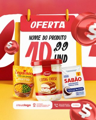 Ofertas Supermercado Produtos Social Media PSD Editável
