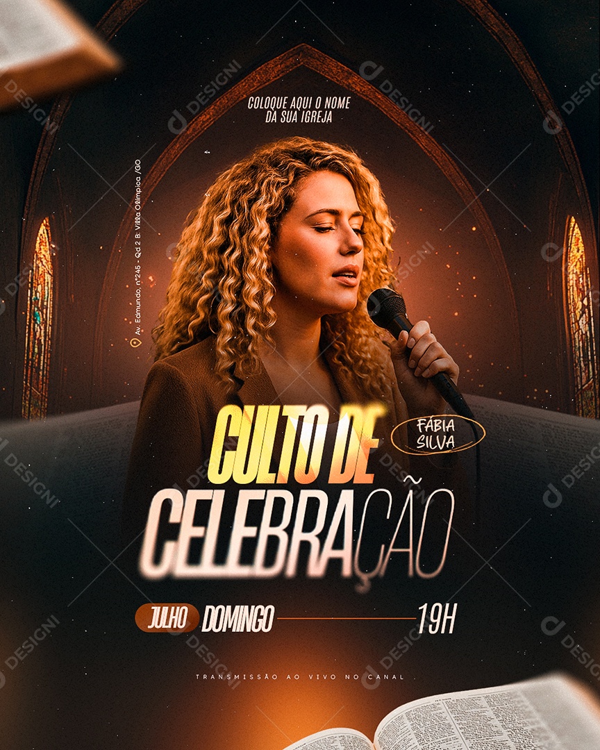Gospel Culto de Celebração Social Media PSD Editável