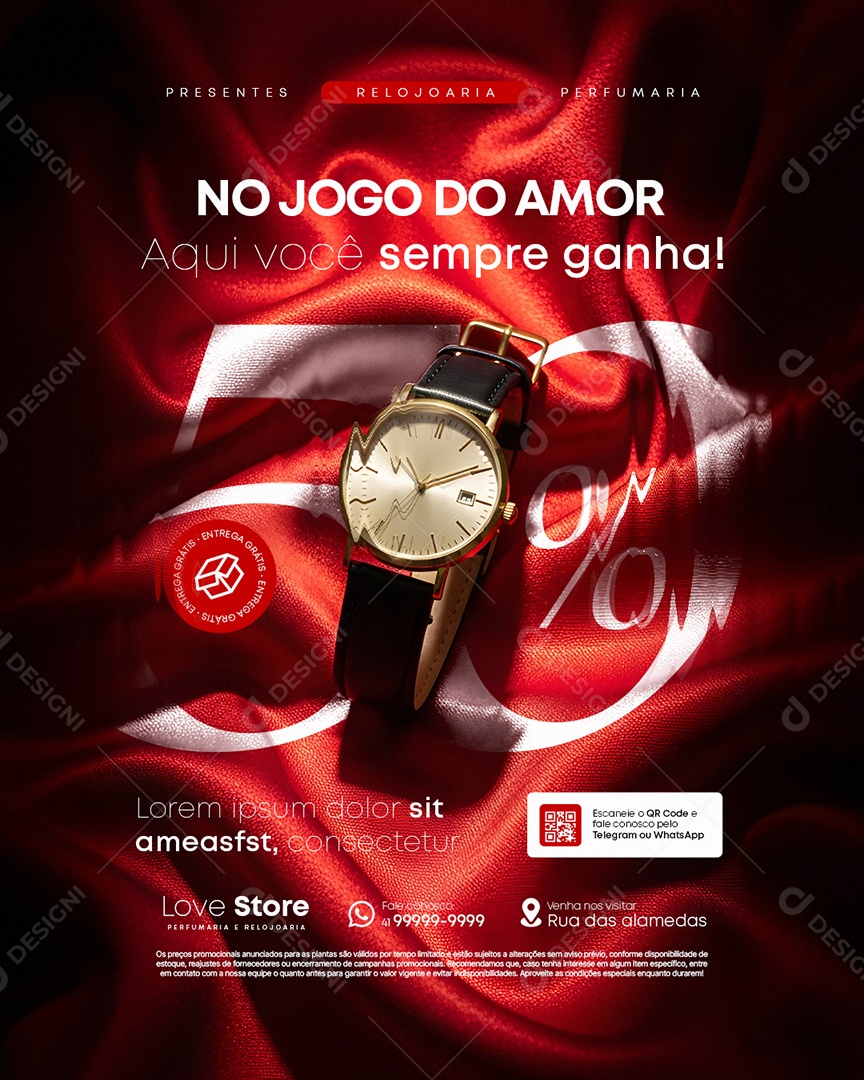 Relojoaria Perfumaria Presentes Relógio Social Media PSD Editável