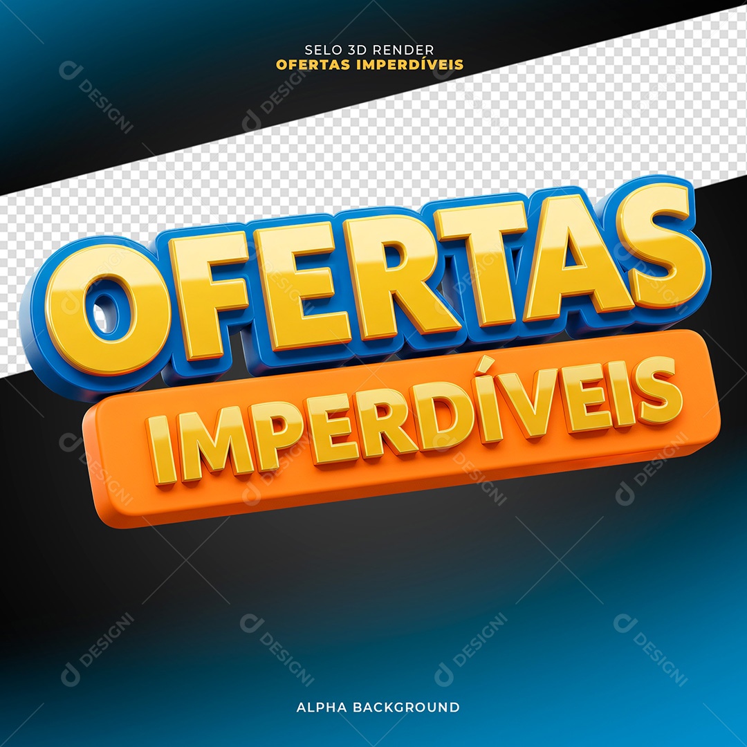 Selo 3D Ofertas Imperdíveis Para Composição PSD