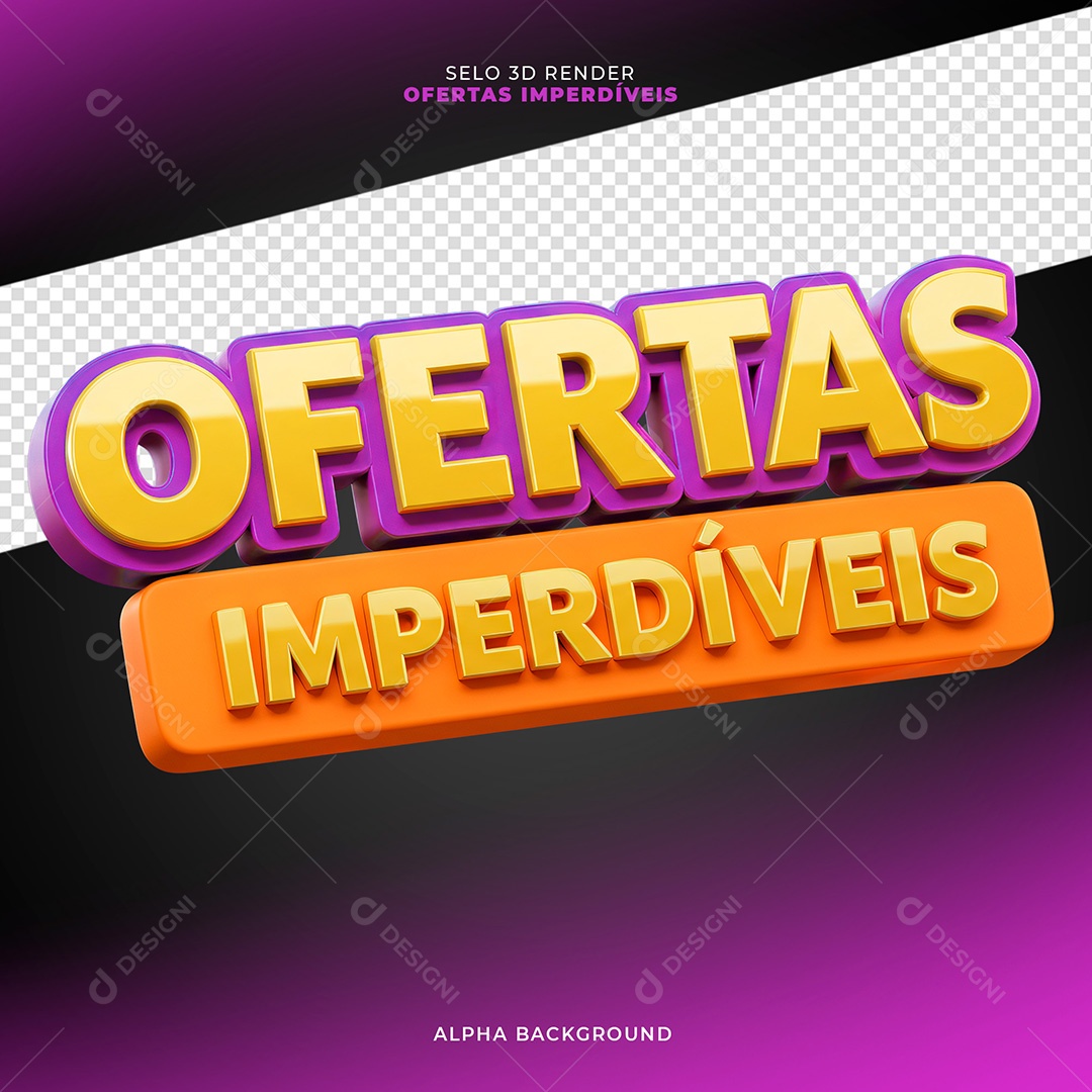 Selo 3D Ofertas Imperdíveis Para Composição PSD