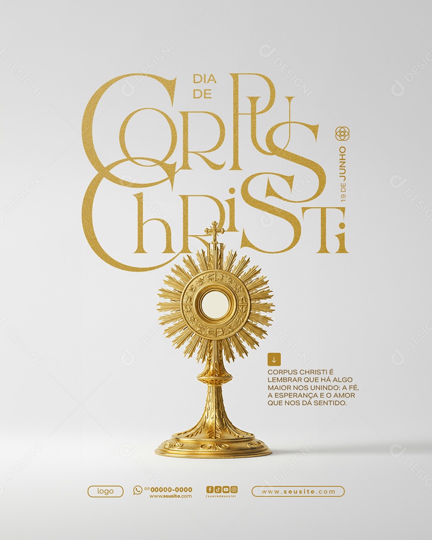 Dia de Corpus Christi 19 de Junho Social Media PSD Editável
