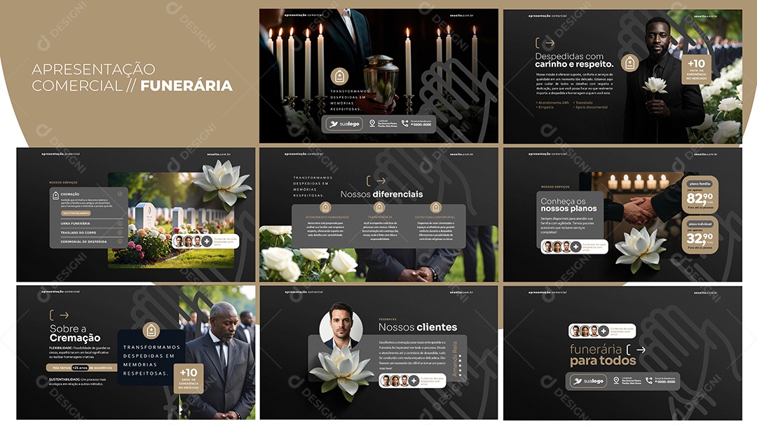 Apresentação Comercial Funerária Social Media PSD Editável