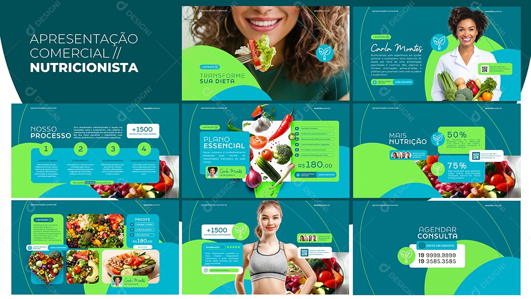 Apresentação Comercial Nutricionista PSD Editável