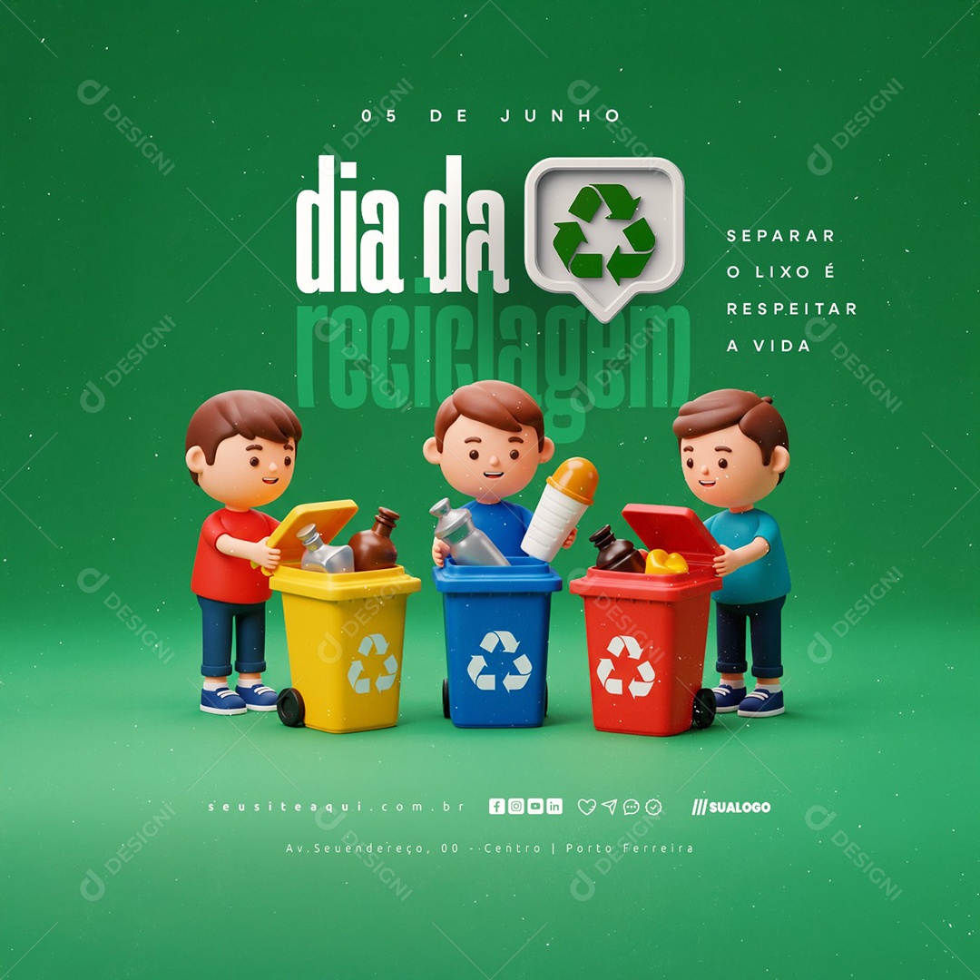 Dia da Reciclagem 05 de Junho Social Media PSD Editável