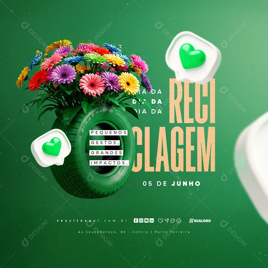 Dia da Reciclagem 05 de Junho Social Media PSD Editável