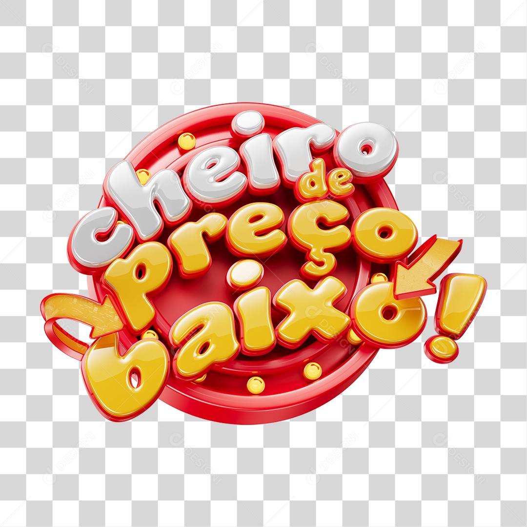Selo 3D Cheiro de Preço Baixo Para Composição PNG Transparente