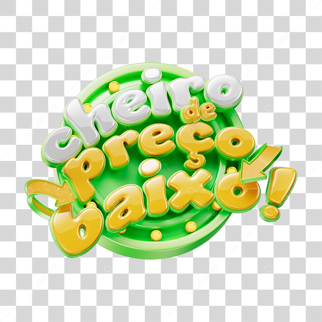 Selo 3D Cheiro de Preço Baixo Para Composição PNG Transparente