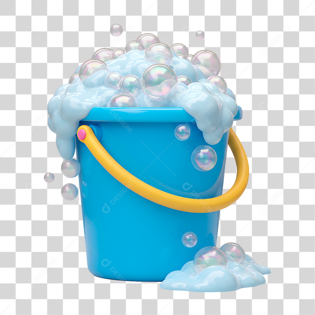 Balde com Sabão PNG Transparente