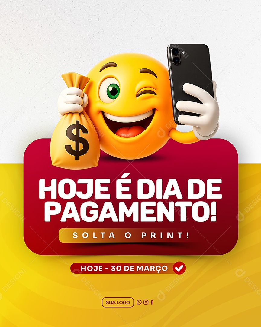 Hoje é Dia de Pagamento Social Media PSD Editável