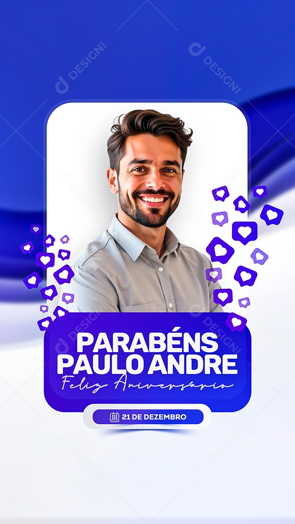 Story Feliz Aniversário Parabéns Paulo André Social Media PSD Editável