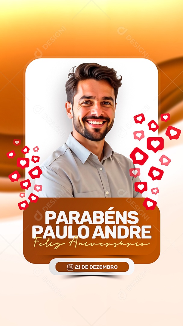 Story Feliz Aniversário Parabéns Paulo André Social Media PSD Editável