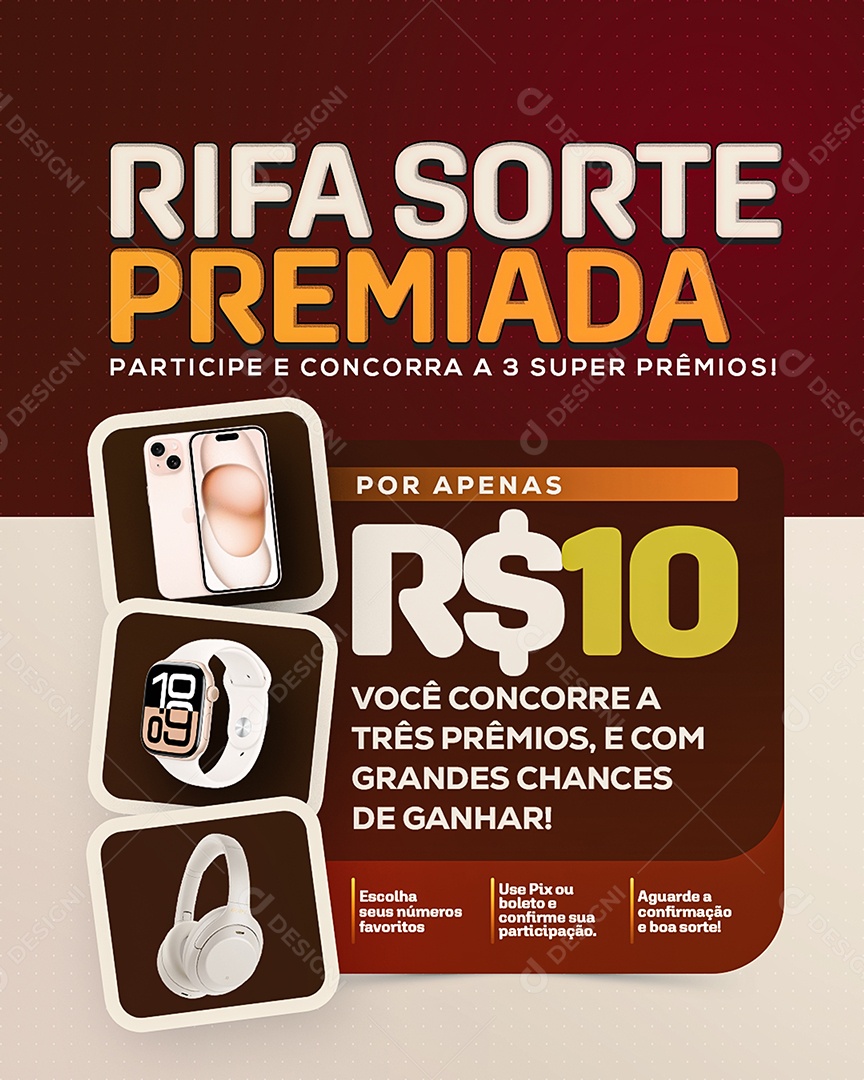 Rifa Sorte Premiada Social Media PSD Editável