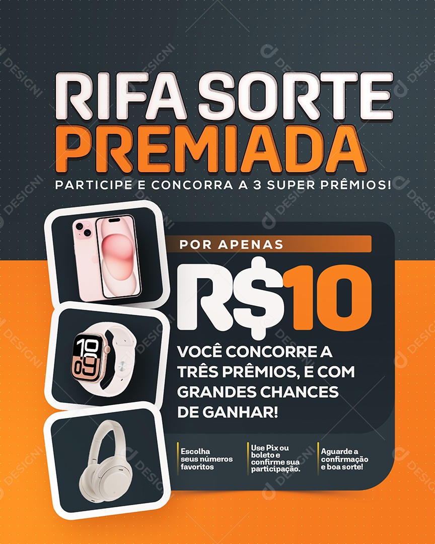 Rifa Sorte Premiada Social Media PSD Editável