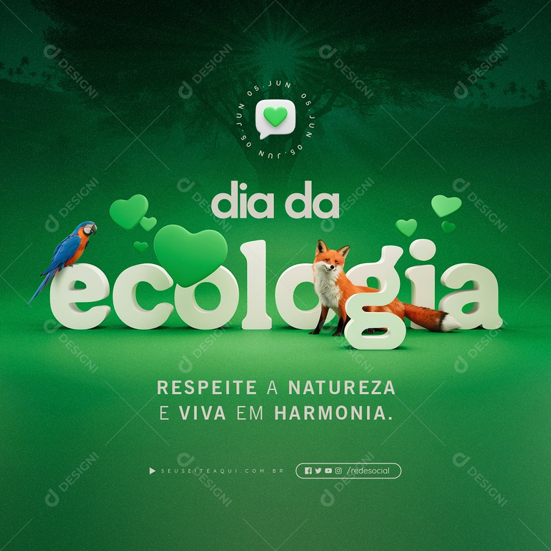 Feliz Dia da Ecologia 05 de Junho Social Media PSD Editável
