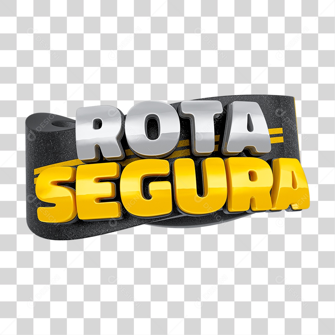 Selo 3D Rota Segura PNG Transparente