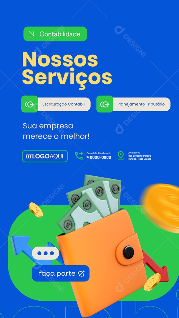 Story Contabilidade Sua Empresa Merece o Melhor Social Media PSD Editável