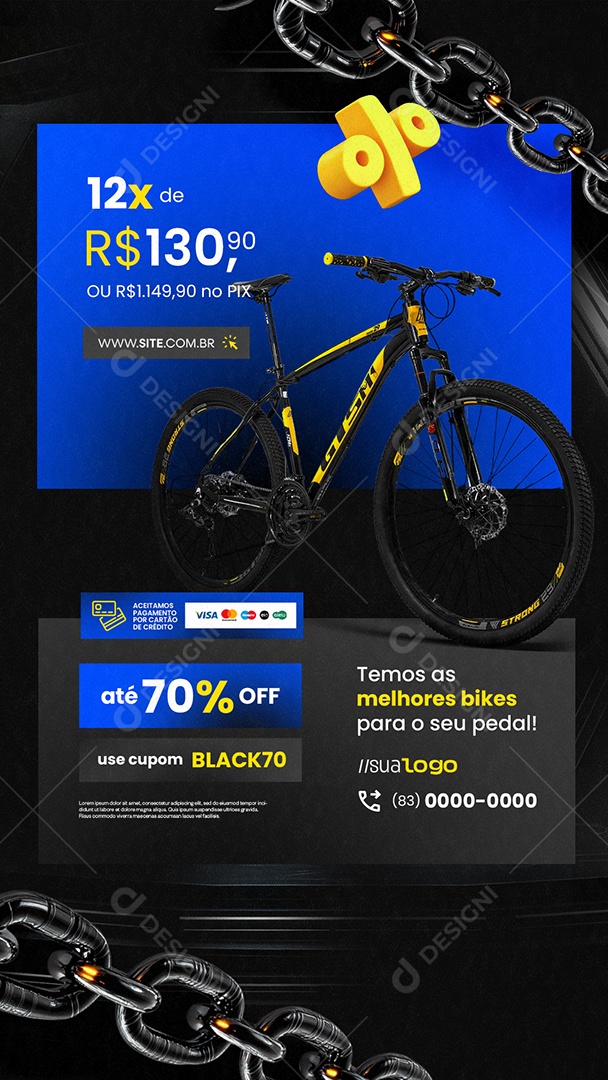 Story Black Friday Bicicletaria Temos as Melhores Bikes Social Media PSD Editável