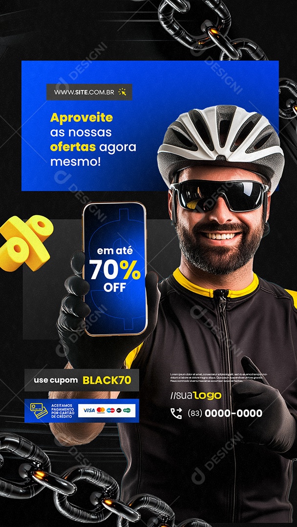 Story Black Friday Bicicletaria Aproveite as Nossas Ofertas Social Media PSD Editável