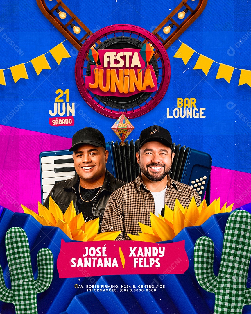 Flyer Festa Junina Social Media PSD Editável