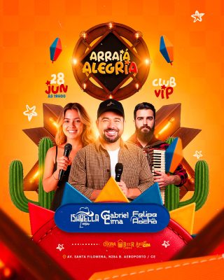 Flyer Arraiá Alegria Social Media PSD Editável