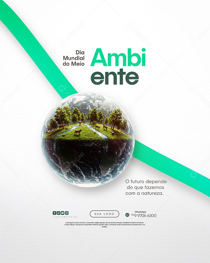 5 de Junho Dia Mundial do Meio Ambiente Feed Social Media PSD Editável