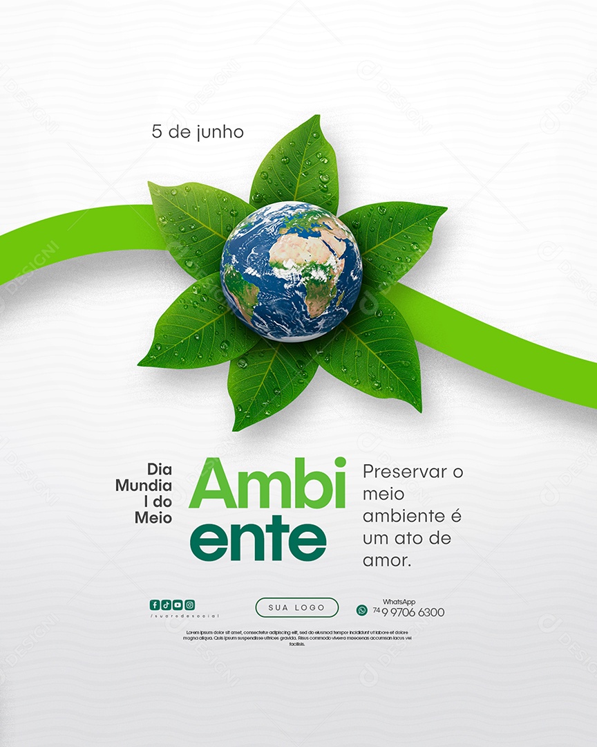 5 de Junho Dia Mundial do Meio Ambiente Feed Social Media PSD Editável