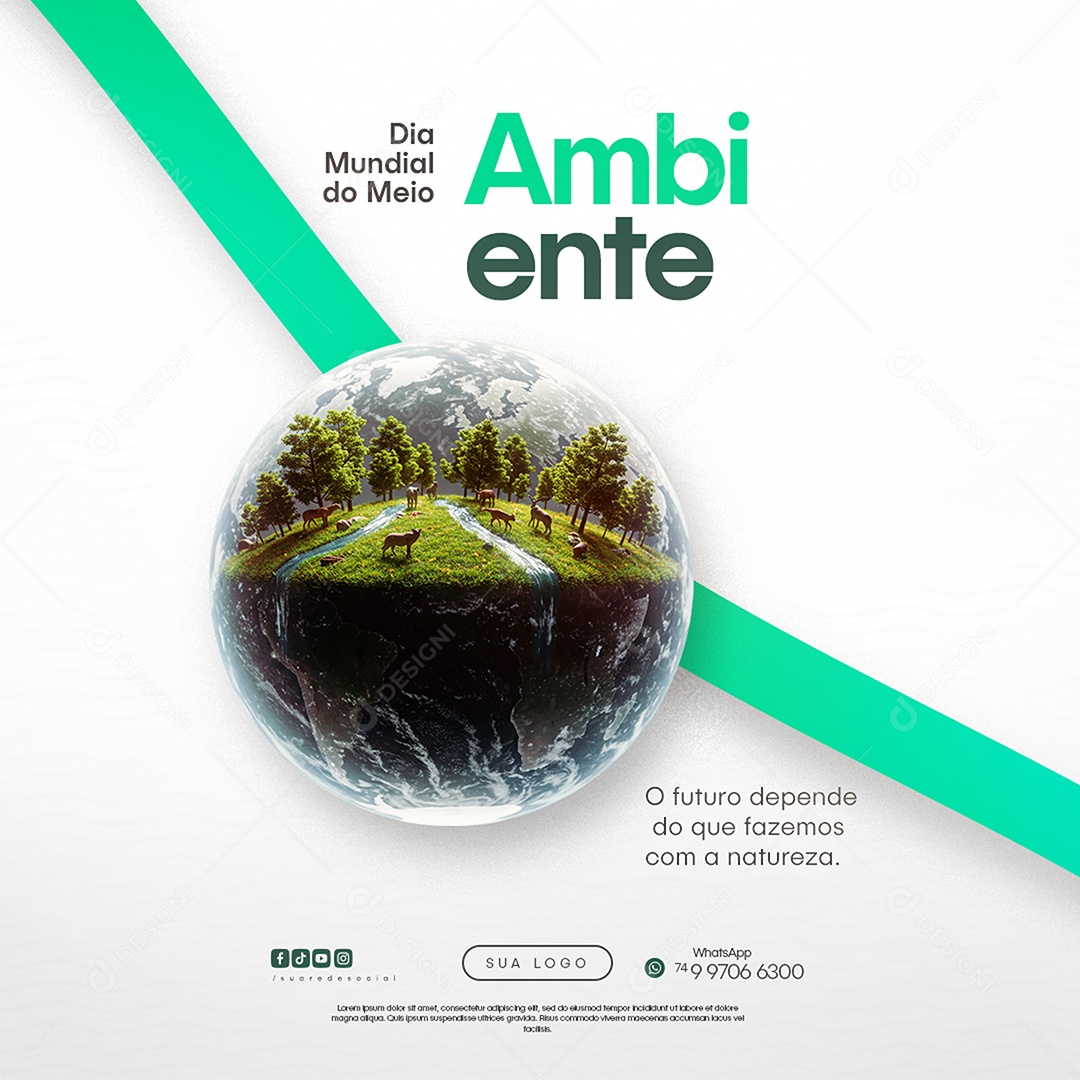 5 de Junho Dia Mundial do Meio Ambiente Social Media PSD Editável