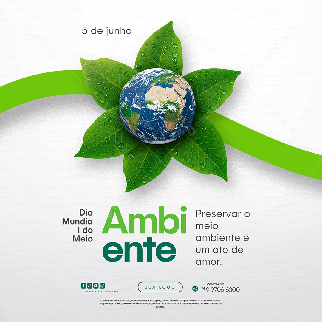 5 de Junho Dia Mundial do Meio Ambiente Social Media PSD Editável