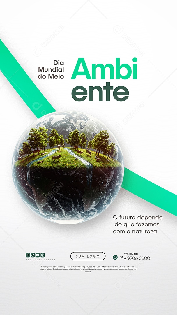 5 de Junho Dia Mundial do Meio Ambiente Story Social Media PSD Editável