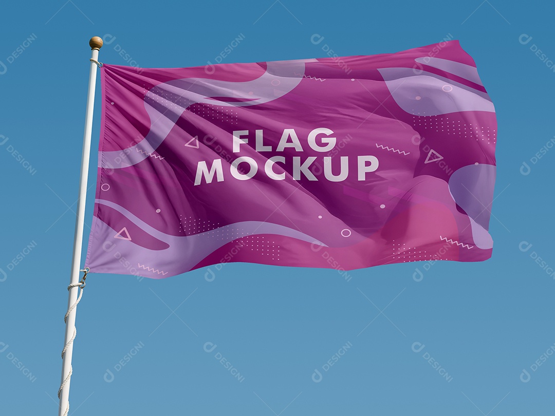 Mockup de Bandeira PSD Editável