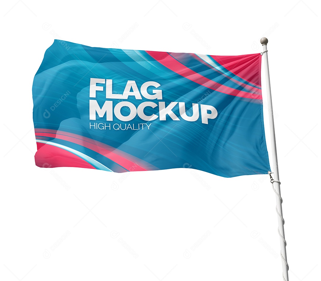 Mockup de Bandeira PSD Editável