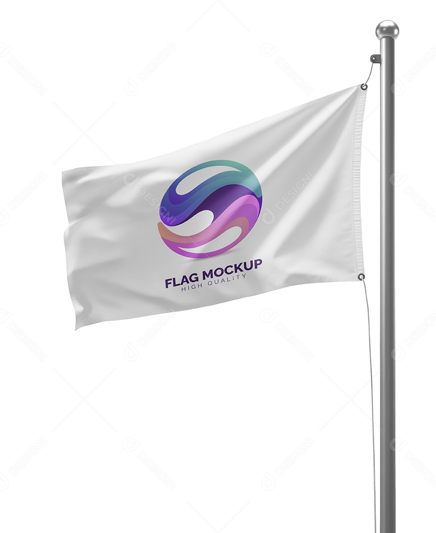 Mockup de Bandeira PSD Editável