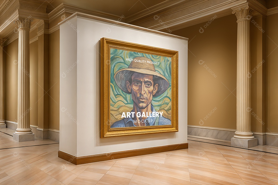 Mockup Galeria de Arte PSD Editável