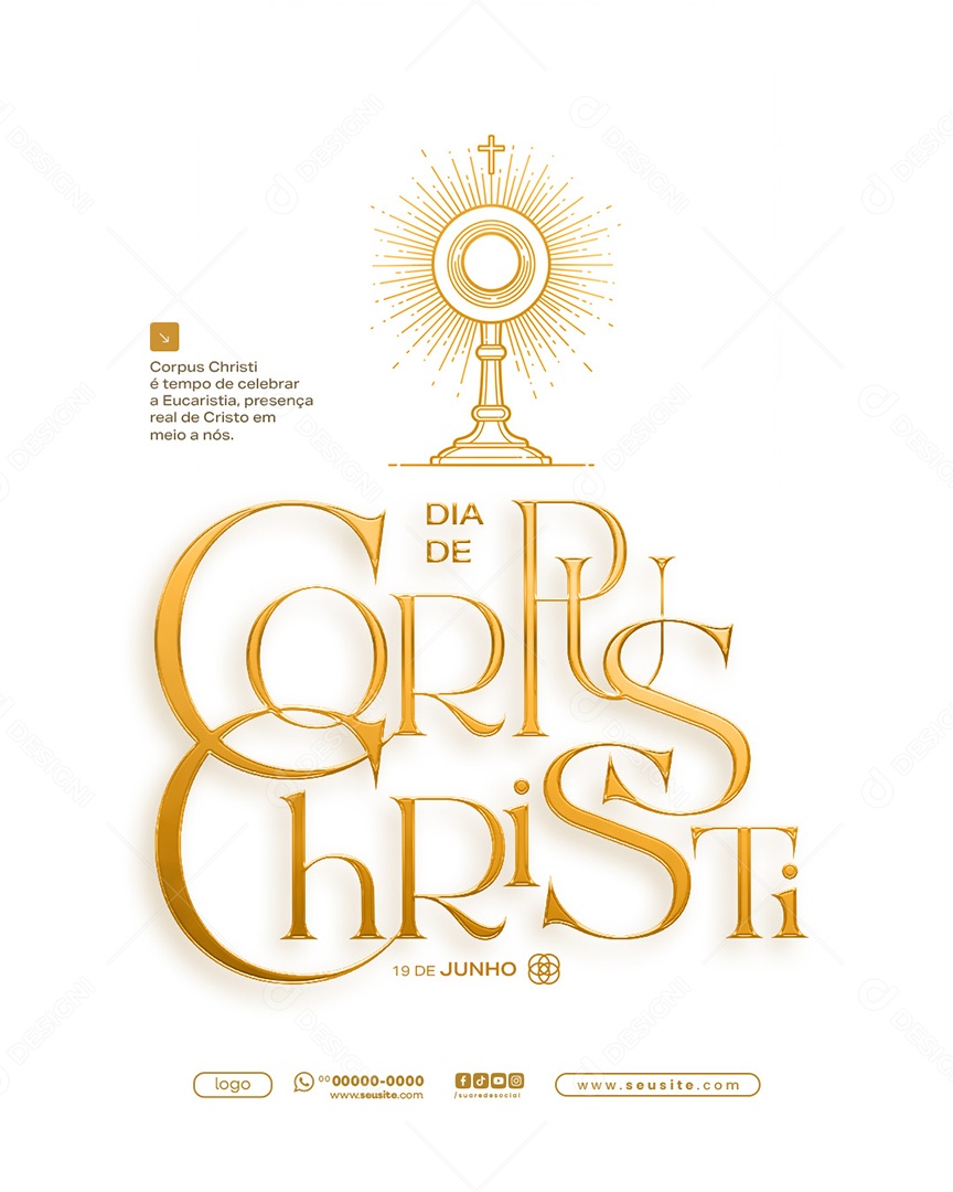 Dia de Corpus Christi 19 de Junho Social Media PSD Editável