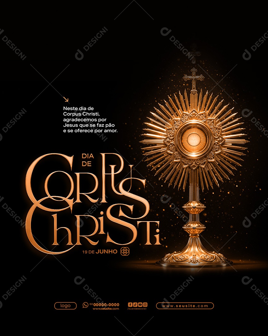 Dia de Corpus Christi 19 de Junho Social Media PSD Editável