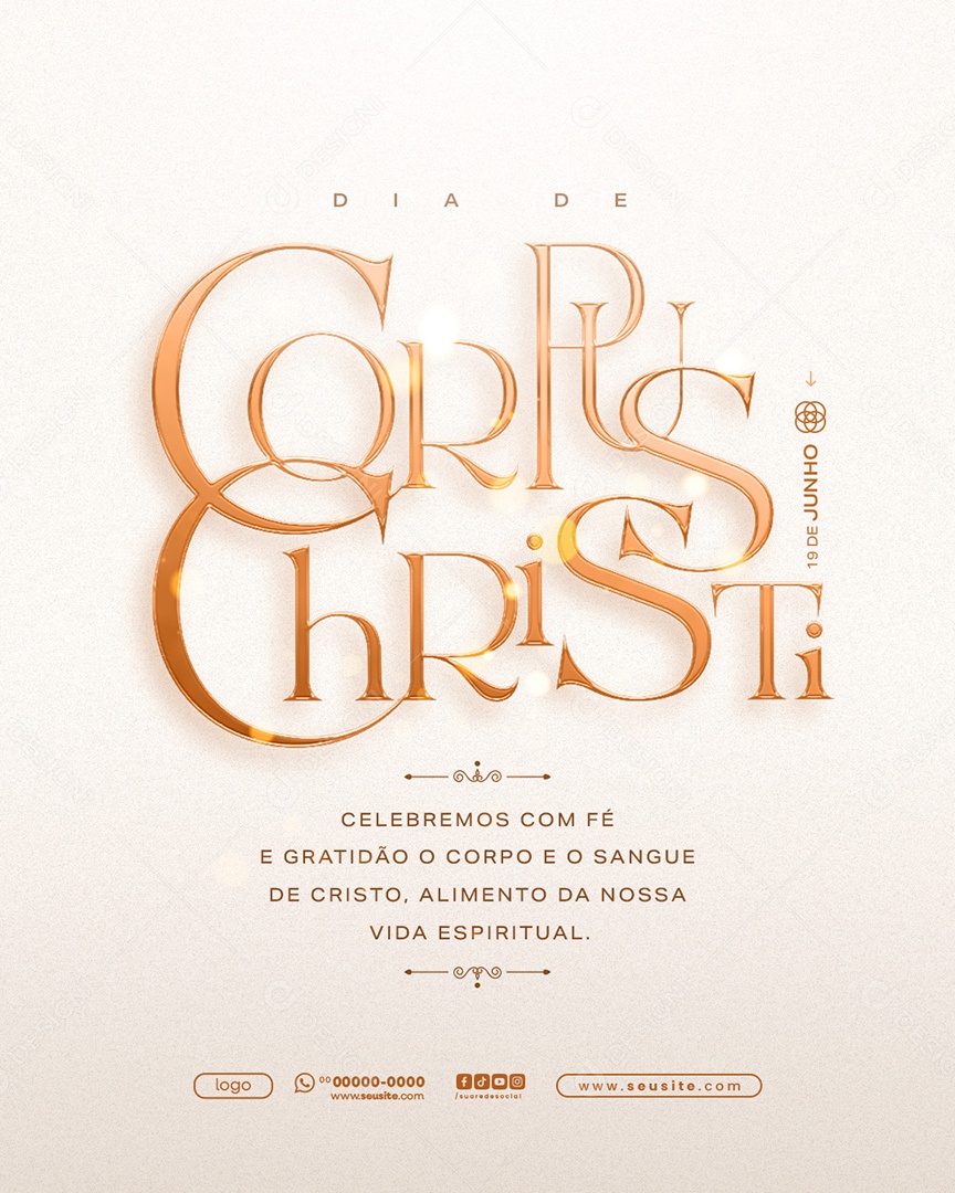 Dia de Corpus Christi 19 de Junho Social Media PSD Editável