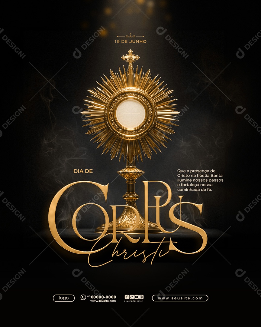 Dia de Corpus Christi 19 de Junho Social Media PSD Editável